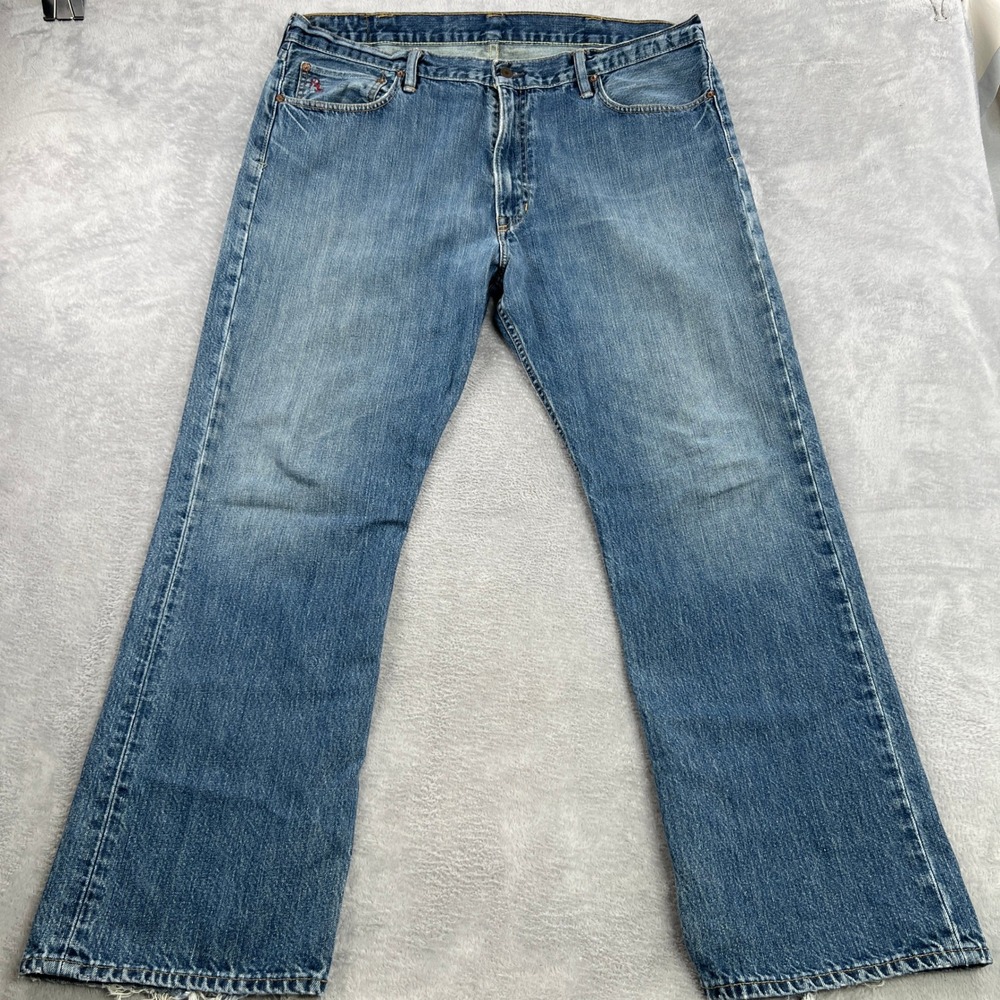 Polo Ralph Lauren Distressed Straight Leg Jeans 40x30 Blue Denim Mens Y2K VTG